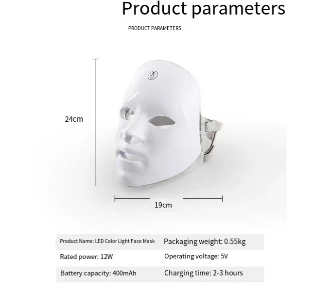 LED therapy face mask for skin rejuvenation